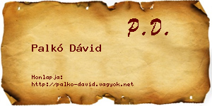Palkó Dávid névjegykártya